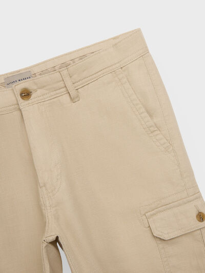 BERMUDA TINTADA CARGO CAMEL