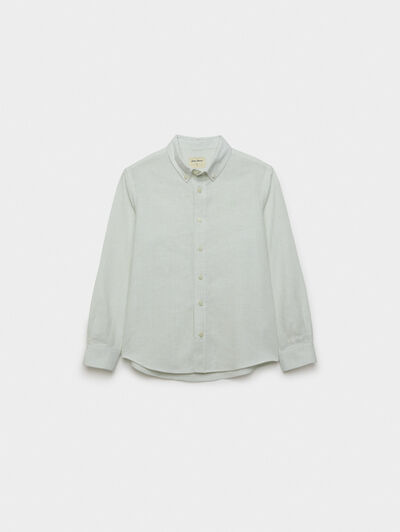 CAMISA LINO RAYAS BD KIDS VERDE