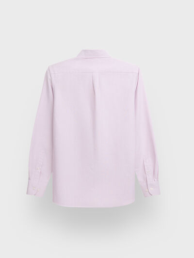 CAMISA OXFORD MIL RAYAS BURDEOS