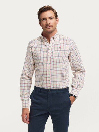 CAMISA FLANNEL CHECKS BURDEOS