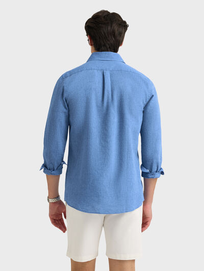 CAMISA LINO CHAMBRAY AZUL