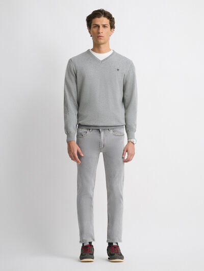 JERSEY V-NECK TRENDY GRIS