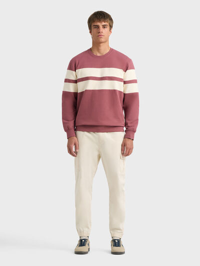 SUDADERA STRIPES BURDEOS