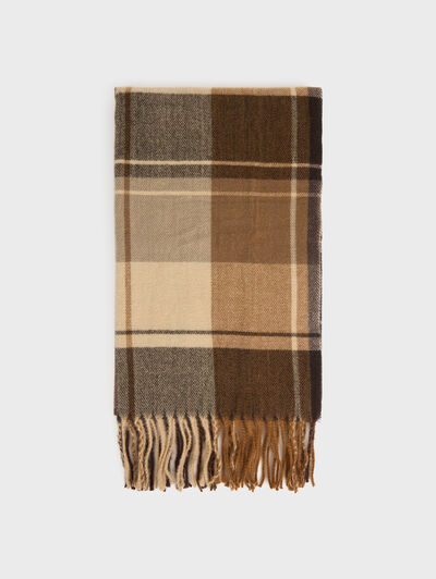 BUFANDA CUADROS CAMEL