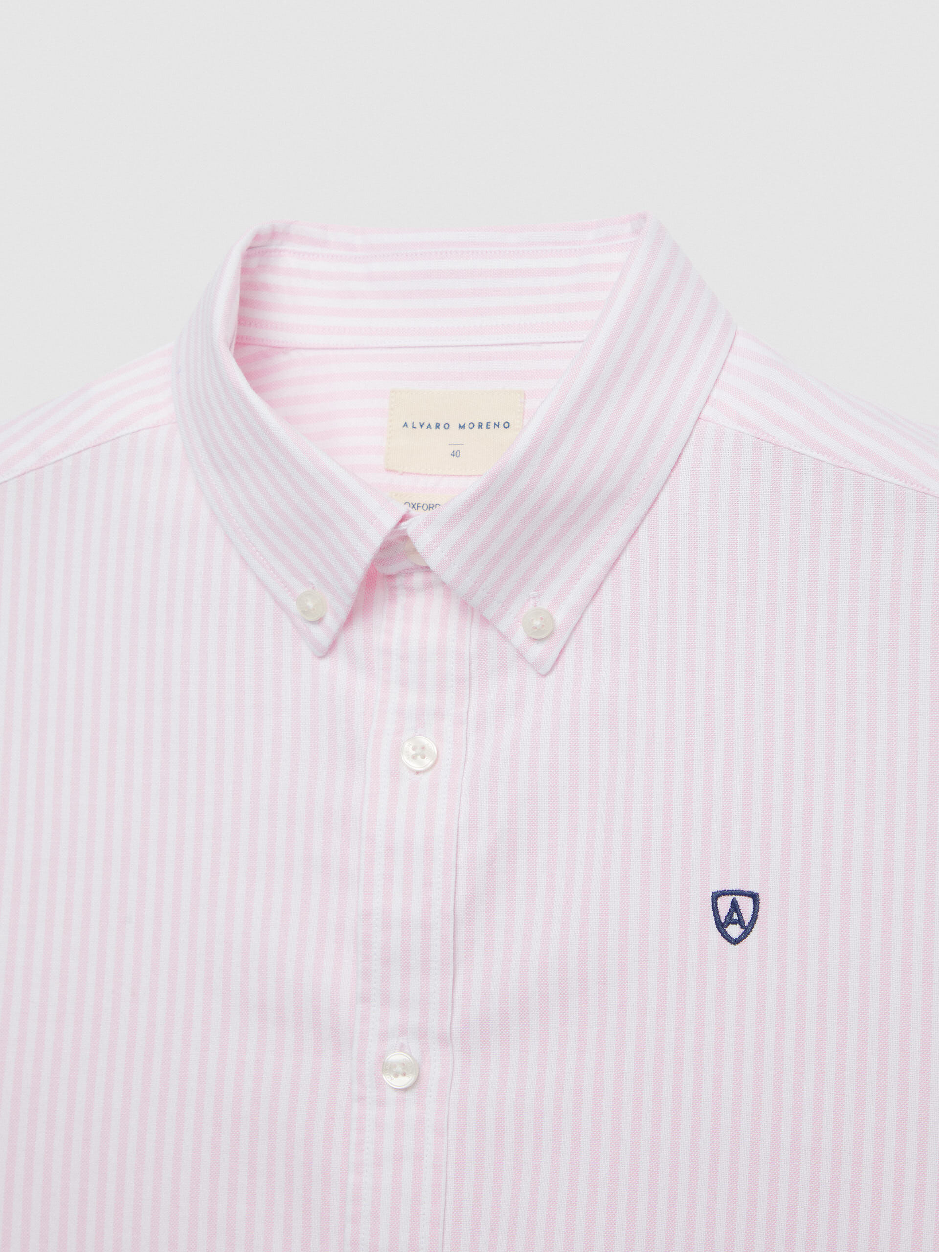 CAMISA OXFORD RAYAS BASIC ROSA