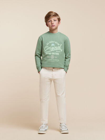 PANTALON CHINO KIDS CRUDO