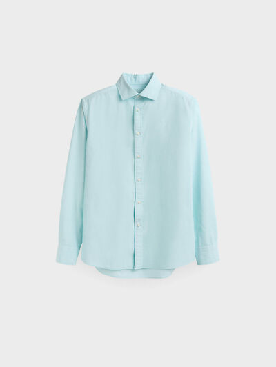 CAMISA POPELIN VERDE AGUA