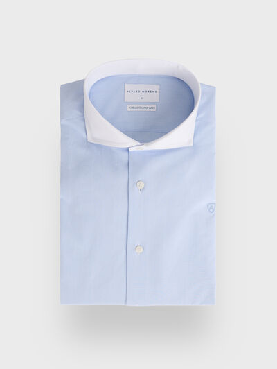 CAMISA MIL RAYAS C.BLANCO CELESTE