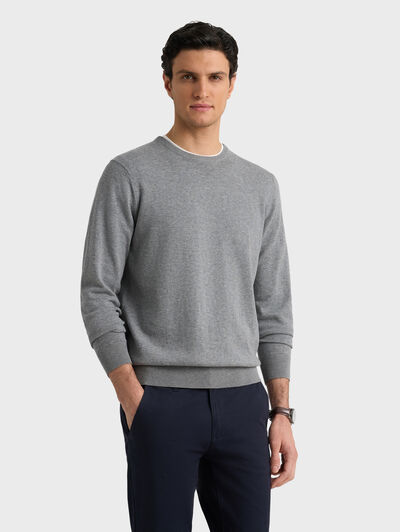 JERSEY ROUND NECK GRIS