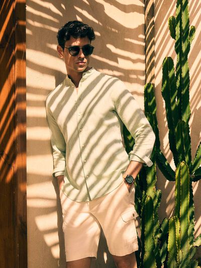 CAMISA LINO MAO VERDE