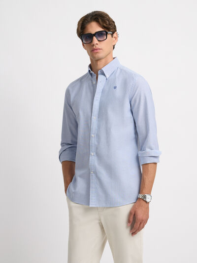 CAMISA OXFORD STRIPES AZUL