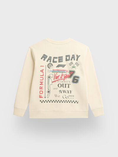 SUDADERA RACE KIDS BEIGE