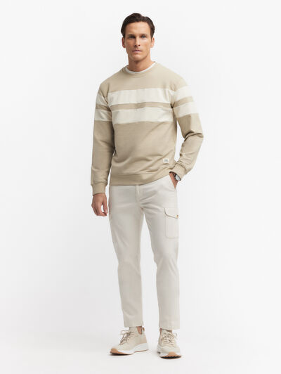 SUDADERA STRIPES BEIGE