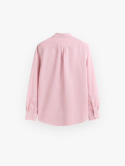 CAMISA LINO BOLSILLO SALM&Oacute;N