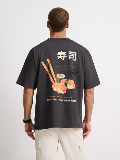 CAMISETA SUSHI GRIS