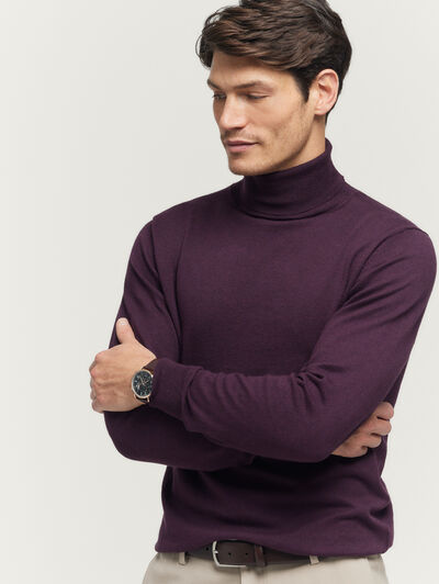 JERSEY ROLL COLLAR BURDEOS