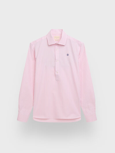 POLERA OXFORD RAYAS CORAL