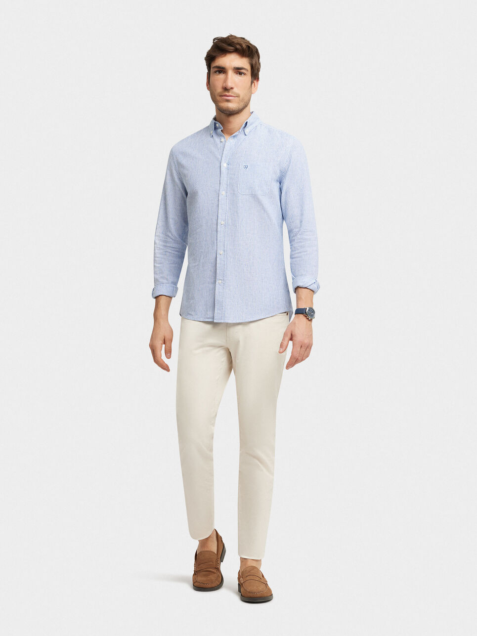 CAMISA LINO RAYAS BD