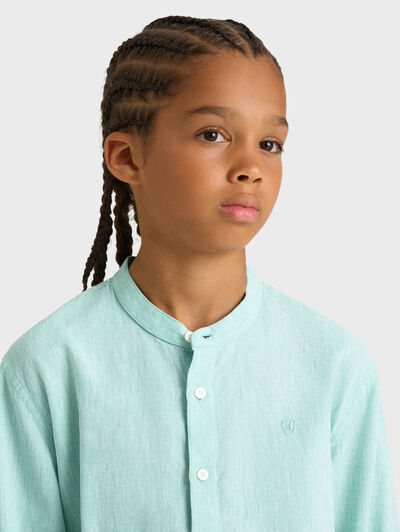 CAMISA LINO MAO KIDS VERDE