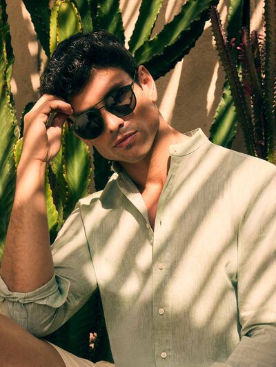 CAMISA LINO MAO VERDE