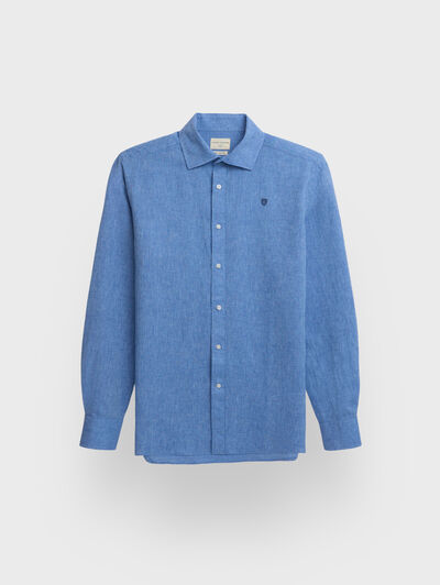 CAMISA LINO CHAMBRAY AZUL