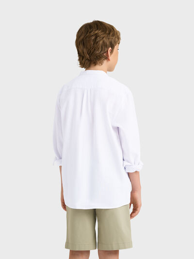CAMISA LINO MAO KIDS BLANCO