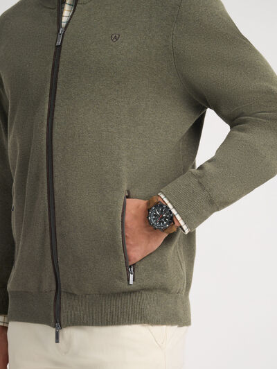 CARDIGAN CONTRASTE VERDE