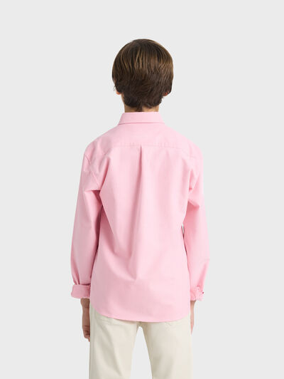 CAMISA OXFORD SOLID KIDS CORAL