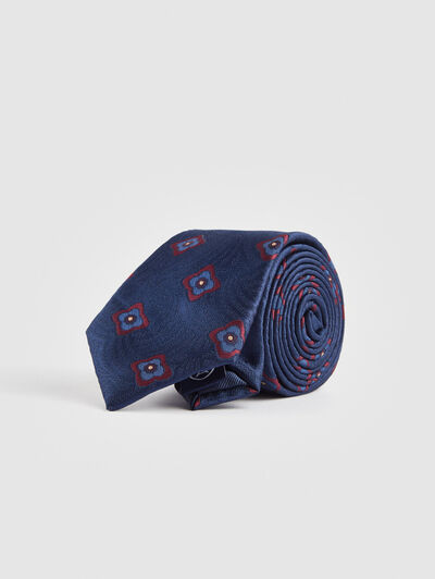 CORBATA JACQUARD MF AZUL MARINO