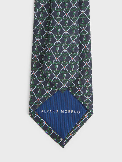 CORBATA PRINTED AZUL MARINO