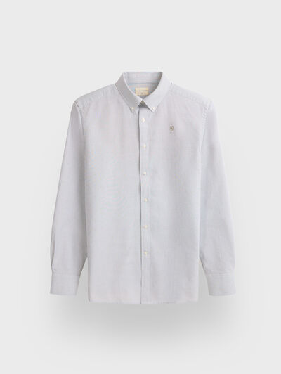 CAMISA OXFORD MIL RAYAS VERDE