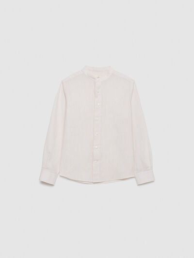 CAMISA LINO MAO KIDS BEIGE