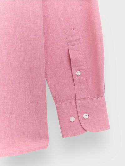 CAMISA LINO C.BOTON CORAL