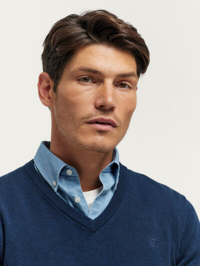 JERSEY V-NECK TRENDY AZUL MARINO