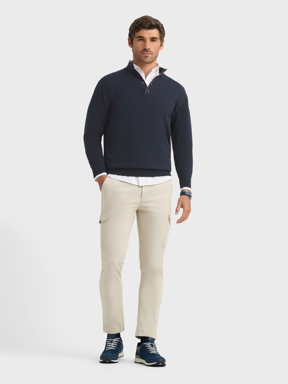 JERSEY BUTTON COLLAR