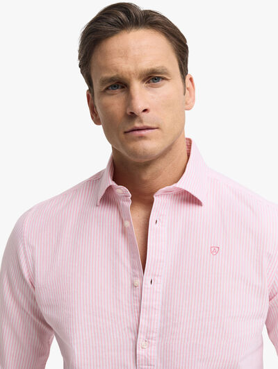 POLERA OXFORD RAYAS CORAL