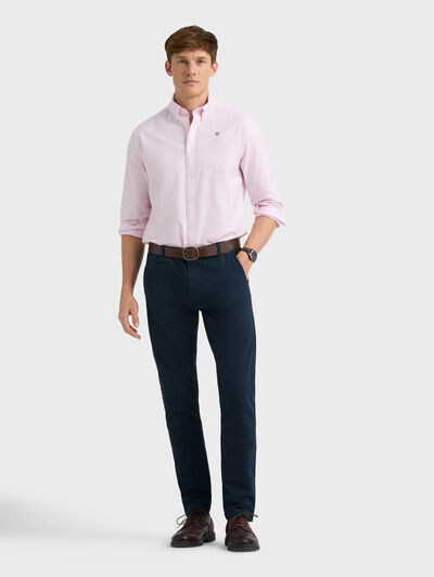 CAMISA OXFORD RAYAS ROSA