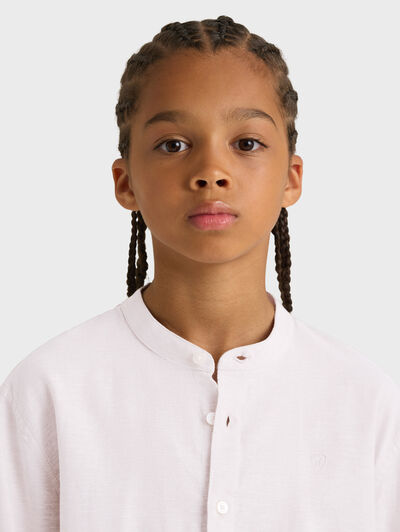 CAMISA LINO MAO KIDS BEIGE