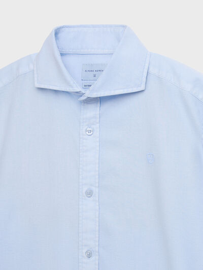 CAMISA OXFORD DYE TIE COLLAR CELESTE