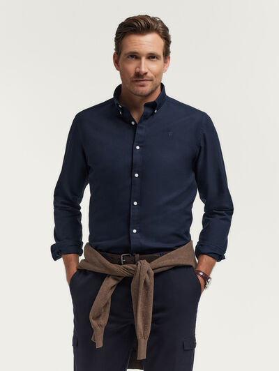 CAMISA OXFORD SOLID AZUL MARINO