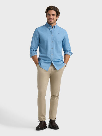 CAMISA DENIM BUTTON DOWN CELESTE