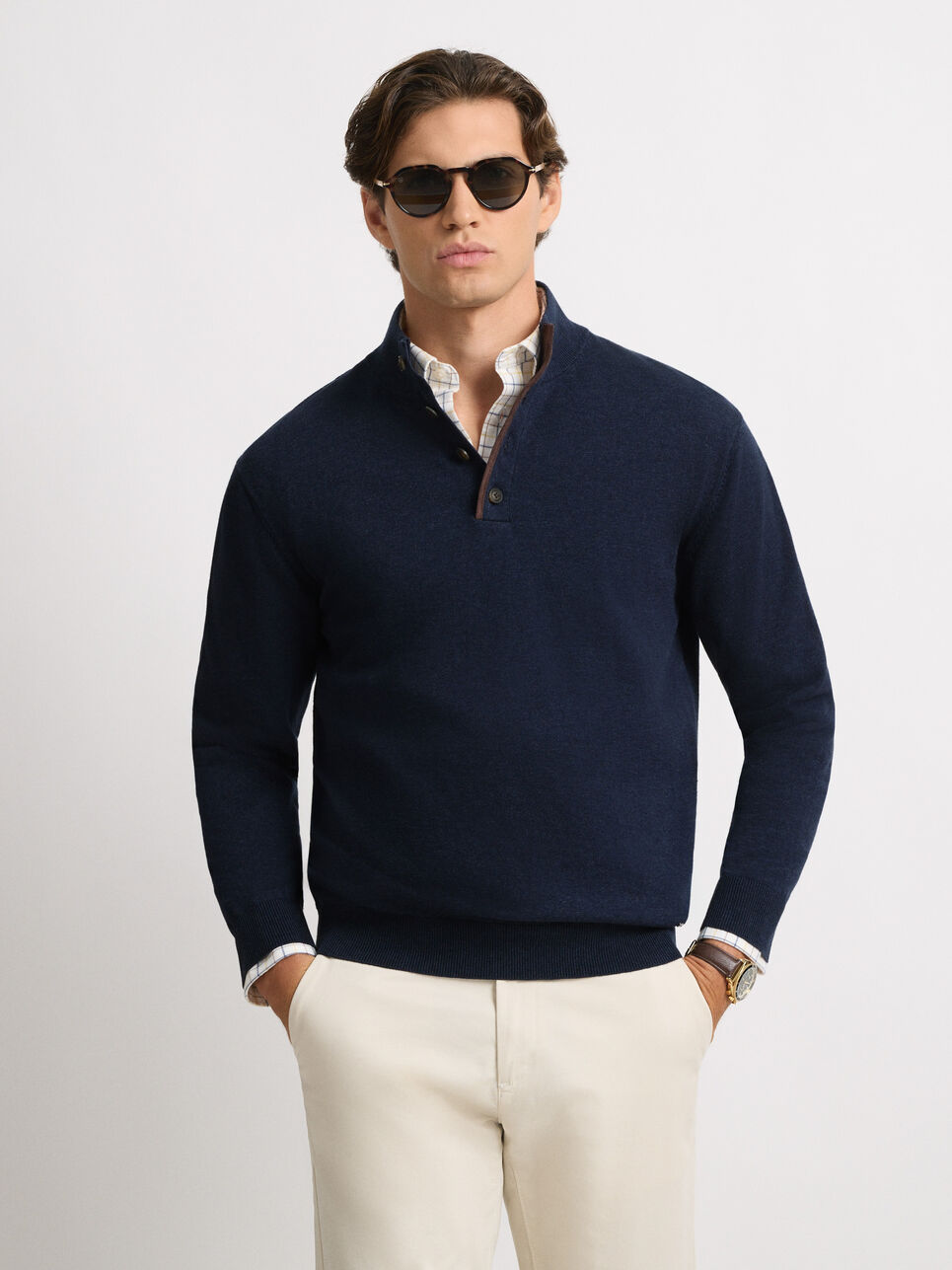 JERSEY BUTTON COLLAR