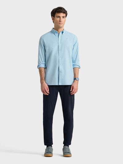 CAMISA OXFORD DYE CELESTE