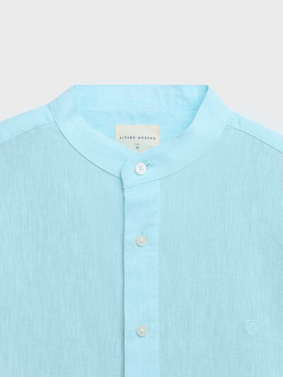 CAMISA LINO MAO VERDE AGUA