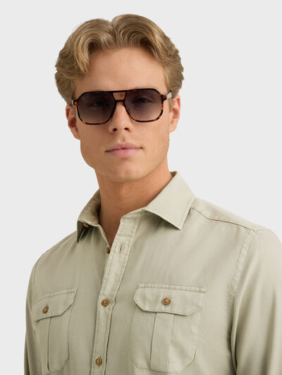 CAMISA PANAMA BOLSILLOS VERDE