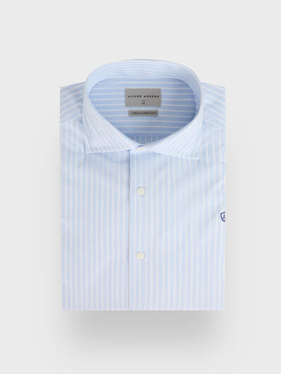 CAMISA ROMA RAYAS CELESTE