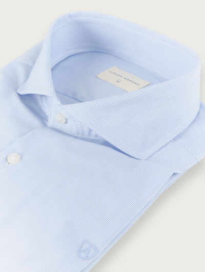 CAMISA COMFORT MICRO CHECKS CELESTE