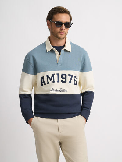 SUDADERA POLO 1976 CELESTE