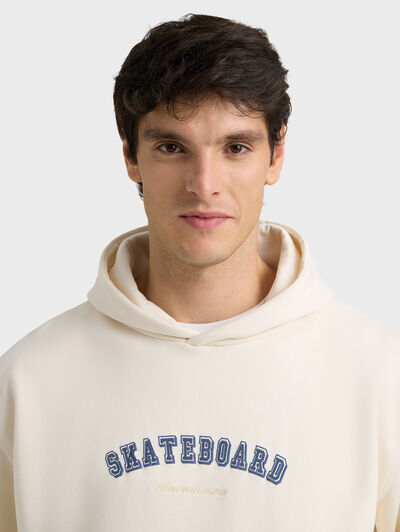 SUDADERA SKATEBOARD BEIGE