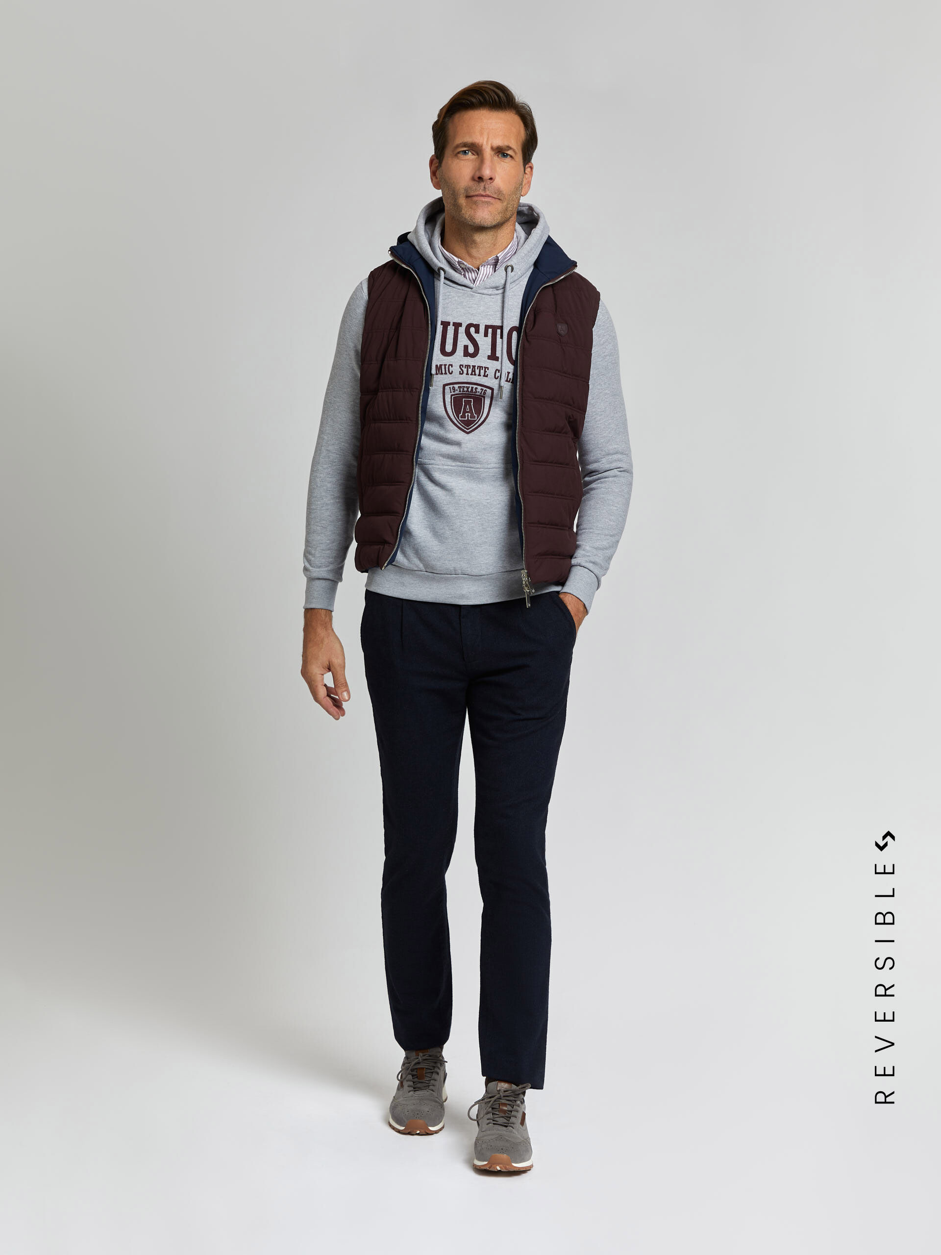 Chaleco burdeos hombre top